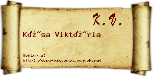 Kósa Viktória névjegykártya
